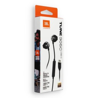 Słuchawki przewodowe douszne USB C JBL 305C czarne