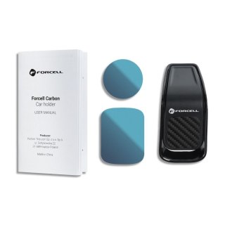 Uchwyt na telefon do samochodu uniwersalny Forcell F-Grip Carbon B060 do kratki czarny