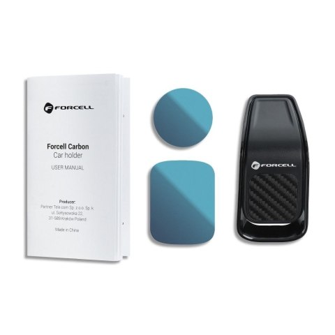 Uchwyt na telefon do samochodu uniwersalny Forcell F-Grip Carbon B060 do kratki czarny