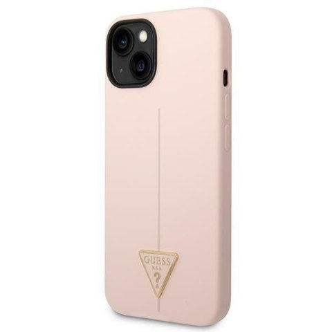 GUESS futerał do IPHONE 13 / 14 / 15 GUHCP14SSLTGP (Silicone Triangle) różowy