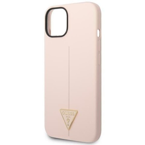 GUESS futerał do IPHONE 13 / 14 / 15 GUHCP14SSLTGP (Silicone Triangle) różowy