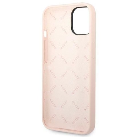 GUESS futerał do IPHONE 13 / 14 / 15 GUHCP14SSLTGP (Silicone Triangle) różowy