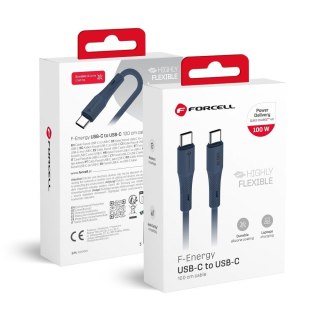 Kabel USB C do USB C Forcell F-Energy QC4.0 PD 5A 100W Silicone 1 m C347 granatowy