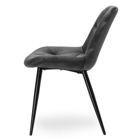 Krzesło welurowe ELIOT VELVET grafitowe