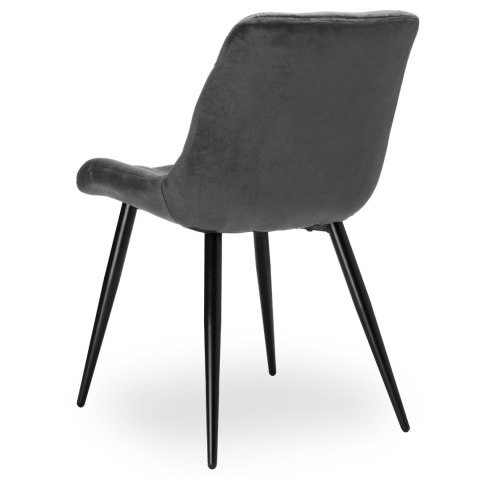 Krzesło welurowe ELIOT VELVET grafitowe
