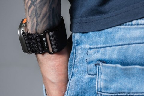 Pasek do Apple Watch Forcell F-Design FA05 rzep nylon 42 / 44 / 45 / 49 mm czarny