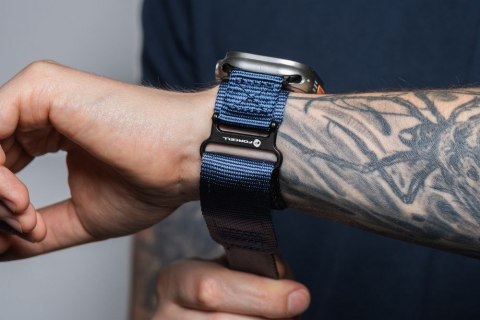 Pasek do Apple Watch Forcell F-Design FA05 rzep nylon 42 / 44 / 45 / 49 mm niebieski