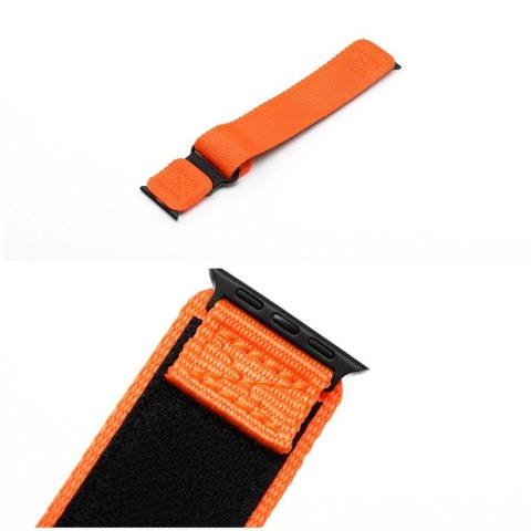 Pasek do Apple Watch Forcell F-Design FA05 rzep nylon 42 / 44 / 45 / 49 mm pomarańczowy