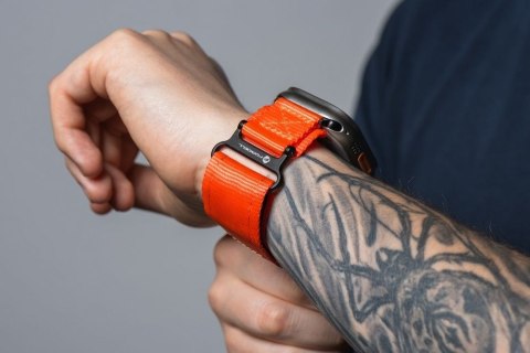 Pasek do Apple Watch Forcell F-Design FA05 rzep nylon 42 / 44 / 45 / 49 mm pomarańczowy