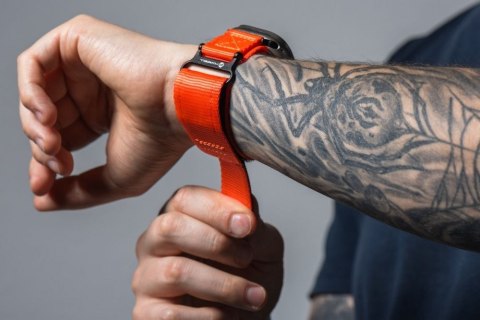 Pasek do Apple Watch Forcell F-Design FA05 rzep nylon 42 / 44 / 45 / 49 mm pomarańczowy