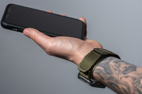 Pasek do Apple Watch Forcell F-Design FA05 rzep nylon 42 / 44 / 45 / 49 mm zielony