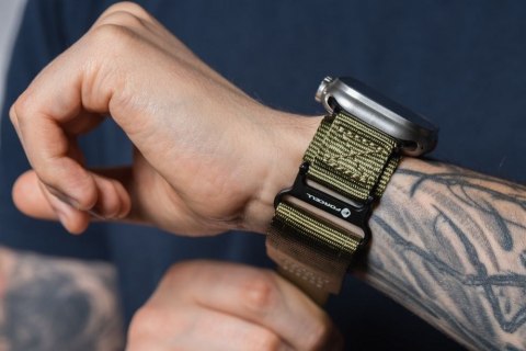 Pasek do Apple Watch Forcell F-Design FA05 rzep nylon 42 / 44 / 45 / 49 mm zielony