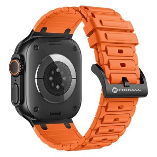 Pasek do Apple Watch Forcell F-Design FA06 dziurki silikon 42 / 44 / 45 / 49 mm pomarańczowy
