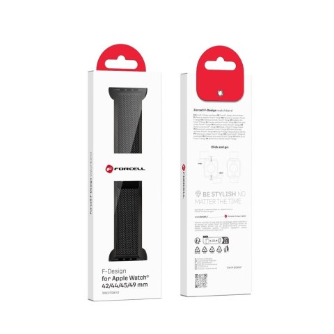 Pasek do Apple Watch Forcell F-Design FA14 magnetyczny stal 42 / 44 / 45 / 49 mm różowy