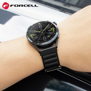 Pasek do Samsung Galaxy Watch Forcell F-Design FS05 sprzączka włókno poliestrowe 22 mm czarny