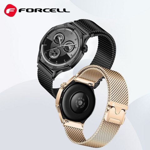 Pasek do Samsung Galaxy Watch Forcell F-Design FS10 magnetyczny stal 22 mm czarny