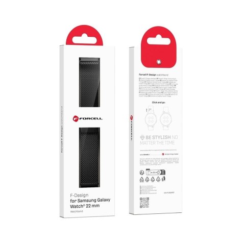 Pasek do Samsung Galaxy Watch Forcell F-Design FS10 magnetyczny stal 22 mm czarny