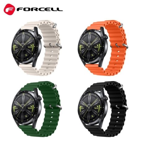 Pasek do Samsung Galaxy Watch Forcell Forcell F-Design FS01 dziurki silikon 22 mm pomarańczowy