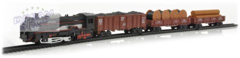 Realistyczna Kolejka Rail King - Parowóz + 3 Wagony
