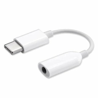 Oryginalny adapter Xiaomi AUX Typ C (męski) do Jack 3,5 mm (żeński) biały bulk