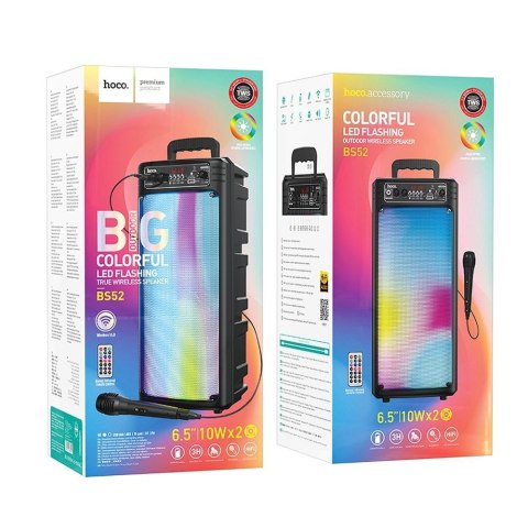Zestaw do karaoke bluetooth 2 x 10W 3h Hoco BS52 czarny