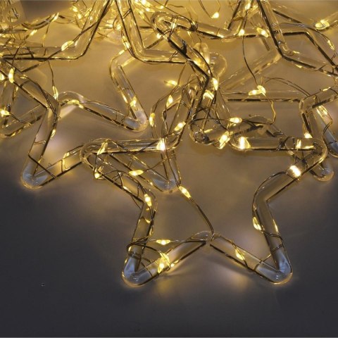 LAMPKI CHOINKOWE KURTYNA ŚWIETLNA 120x120 CM 235LED CIEPŁY BIAŁY GWIAZDKI