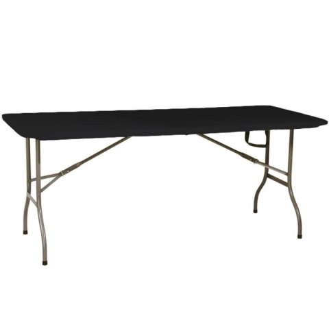STÓŁ CATERINGOWY SKŁADANY W WALIZKĘ 180x70x74CM MAX.100KG CZARNY