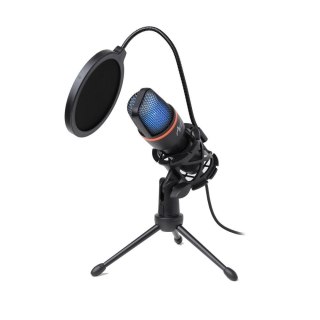 Mikrofon pojemnościowy Art z membraną stojący podświetlany tripod AC-02 czarny