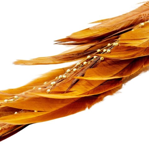 PTASZEK DEKORACYJNY NA KLIPSIE 38CM ZŁOTY