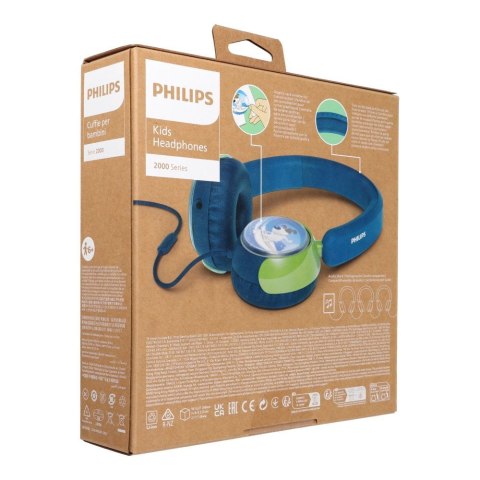 Słuchawki przewodowe nauszne Jack 3,5 mm Philips dla dzieci TAK2000CT/00 turkusowe