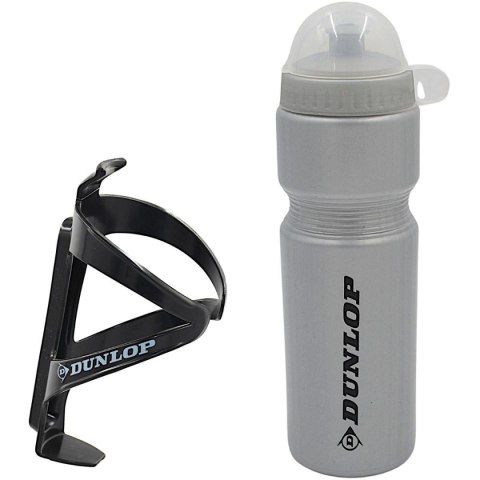 BIDON ROWEROWY DUNLOP 750ML Z KOSZYKIEM SREBRNY