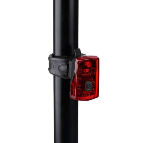 LAMPKA ROWEROWA NA TYŁ LED USB - C Z FUNKCJĄ STOP CERTYFIKAT DUNLOP