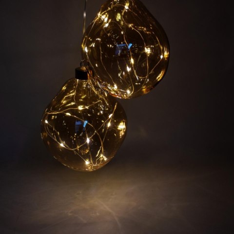 BOMBKA FORMÓWKA SZKLANA KROPLA 2SZT LED 12CM GOLD