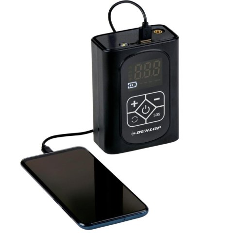 KOMPRESOR SAMOCHODOWY DUNLOP 150 PSI CYFROWA SPRĘŻARKA Z FUNKCJĄ POWERBANK