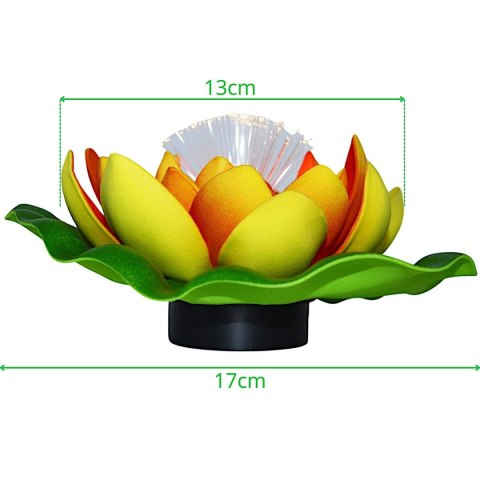 LAMPA SOLARNA LILIA WODNA 17CM POMARAŃCZOWA