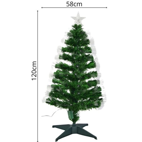 CHOINKA DEKORACYJNA ŚWIATŁOWODOWA CIEPŁY BIAŁY 120CM