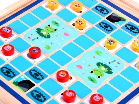 Drewniana gra planszowa zestaw 8w1 Szachy chińczyk węże i drabiny GR0494