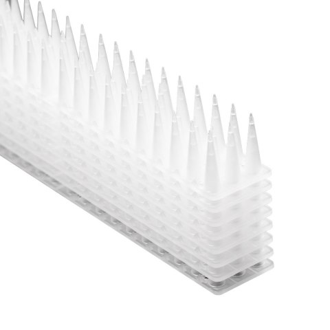 Kolce na gołębie listwa na ptaki odstraszasz plastikowe gęste białe 8el. 43 cm