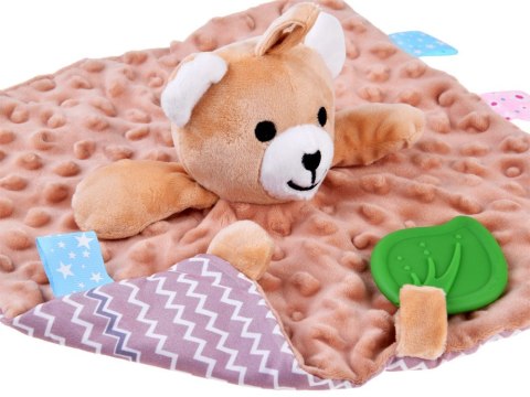 Miś Minky Sensoryczny z Metkami i Gryzakiem - Zawieszka do Wózka ZA4744