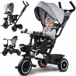 Rowerek dziecięcy trójkołowy Tiny Bike 3w1 z daszkiem OBRACANY SP0650