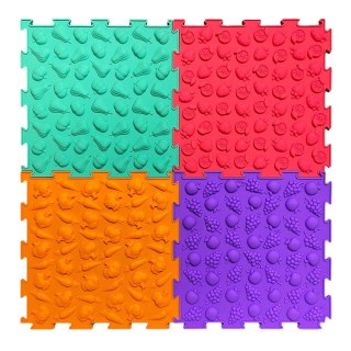 Ścieżka Sensoryczna Puzzle Kafelki Różne Struktury Kolory 24,5 cm 10 szt.