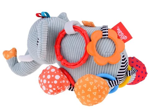 Sensoryczna zawieszka do wózka + grzechotka dla niemowlaka SŁONIK ZA5212