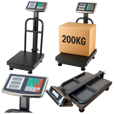 Waga Elektroniczna LCD Platformowa Magazynowa Dokładność do 20g 200kg