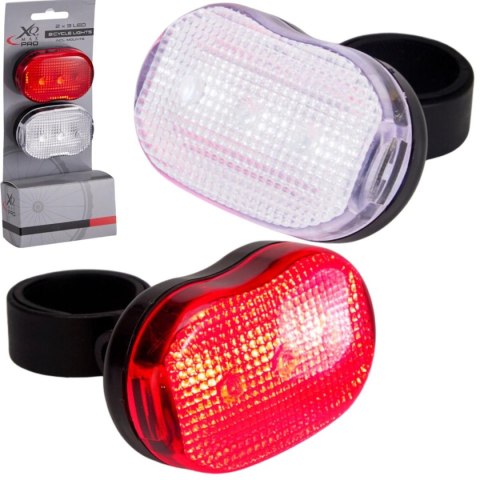 ZESTAW LAMP ROWEROWYCH LED PRZÓD I TYŁ 3LED XQMAX
