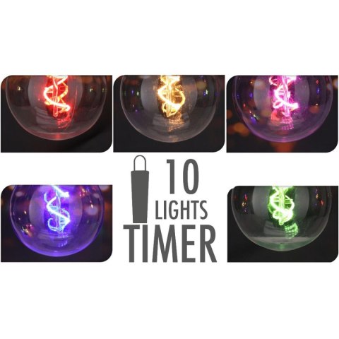 GIRLANDA OGRODOWA PARTY LIGHT 10LED G80 MULTIKOLOR
