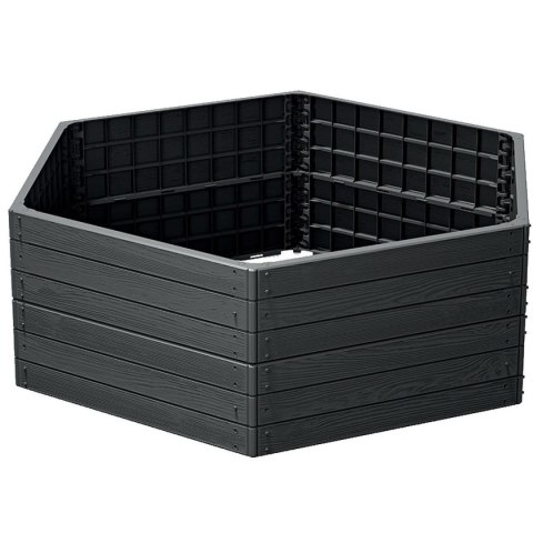 GRZĄDKA RABATKA OGRODOWA OBRZEŻE BASE WOOD 6 ELEMENTÓW ANTRACYT
