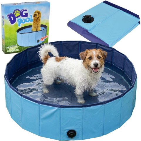 BASEN OGRODOWY SKŁADANY DLA PSA 80X30CM NIEBIESKI MAXXPRO