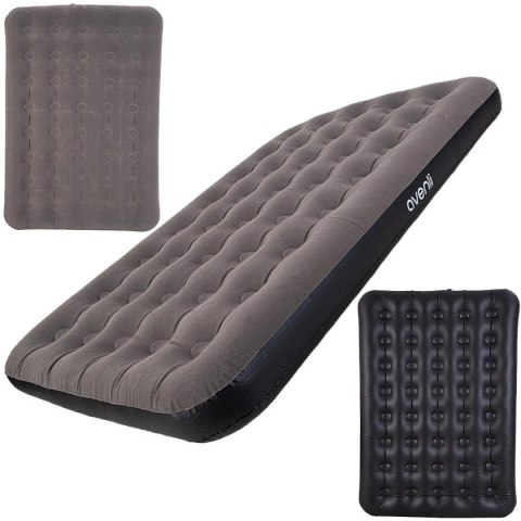 MATERAC FLOKOWANY 2-OSOBOWY SZARY 191x137x22CM 24639
