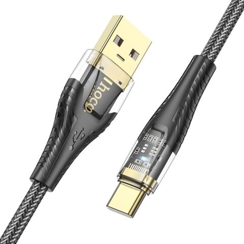 Kabel USB A do USB C Hoco 2,4A 1,2 m U121 czarny transparentny