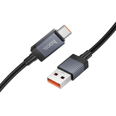 Kabel USB A do USB C Hoco 5A z wyświetlaczem 1 m X118 czarny